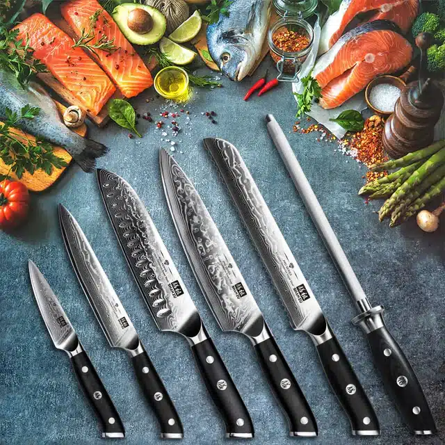 6-pcshanzudamascussteelknifeset