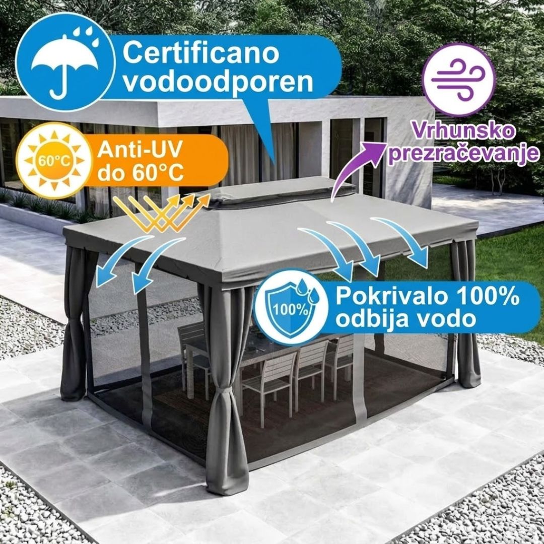 Certificirano vodoodporen paviljon