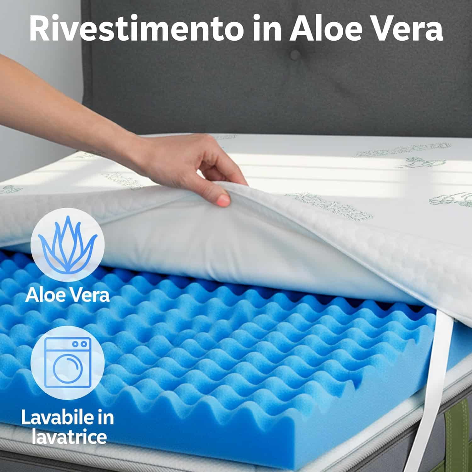 Topper Memory Foam dettaglio tessuto