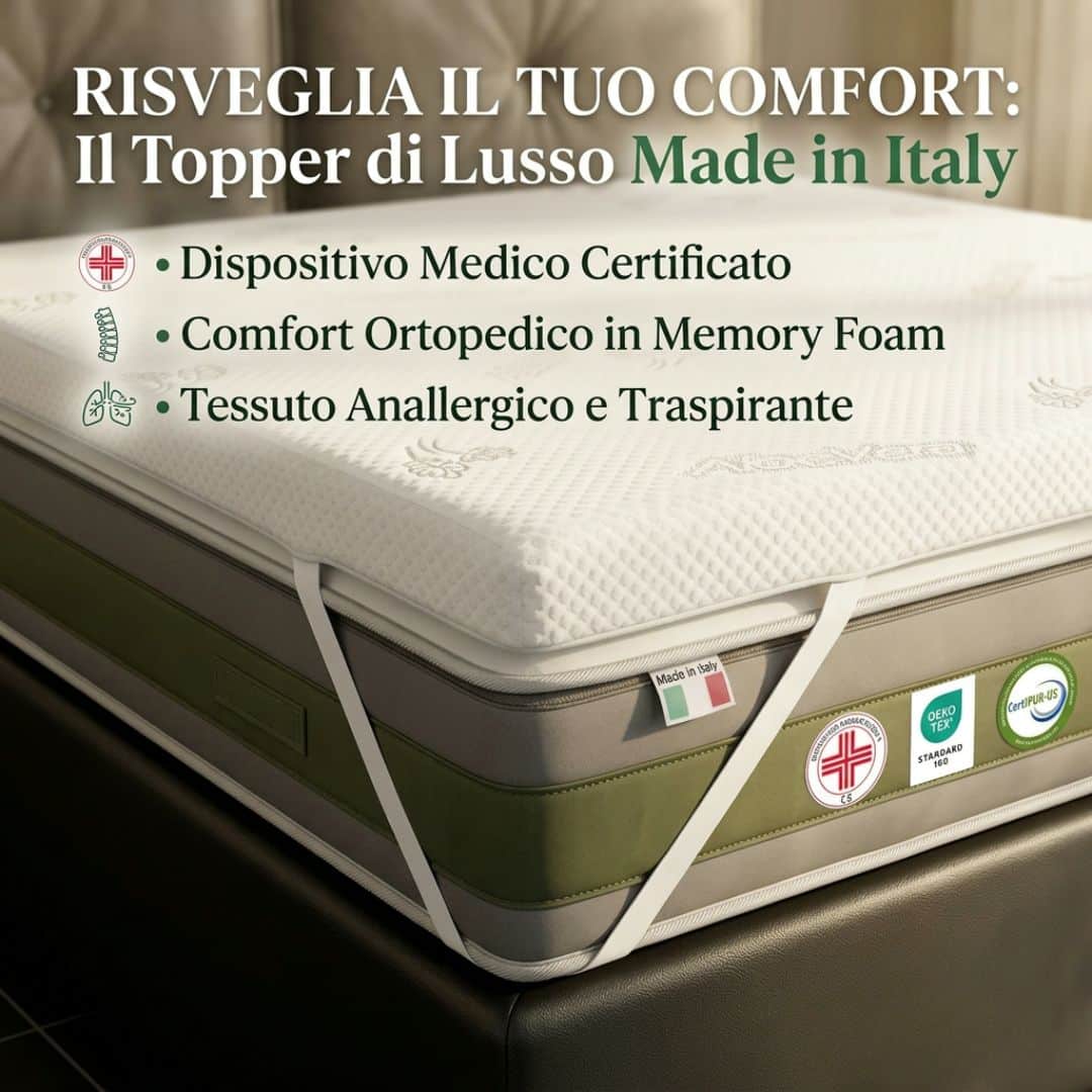 Topper Memory Foam 5cm Rinfrescante Aloe Vera