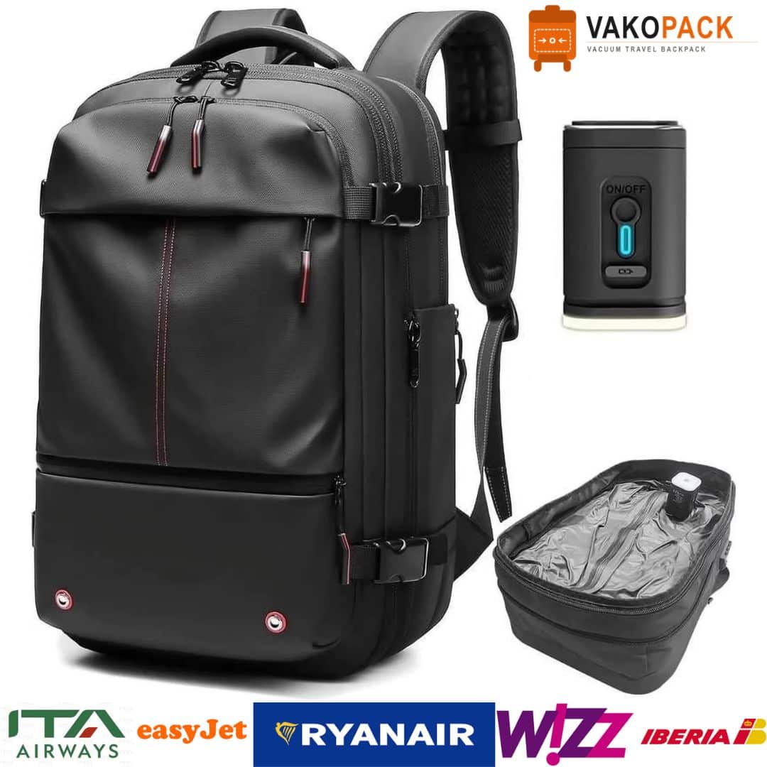 VacoPack rucsac vid deschis cu compartiment compresie